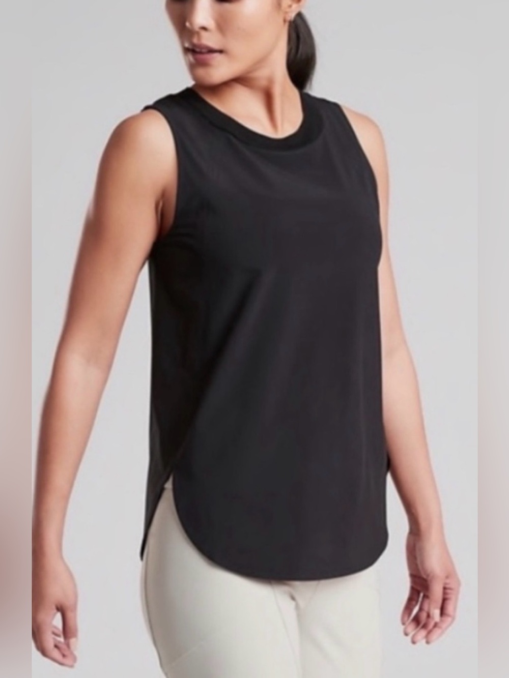 NWOT Athleta SOLID BLACK Zephyr Sleeveless Tank Top - XL